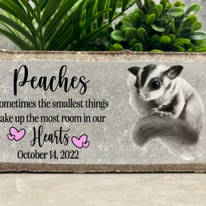 Sugar Glider Memorial Stone. Personalized 8x4 Stone Brick. Sugar Glider Memorial Gift Tumbled Paver Stone. Custom. Burial Marker. Sympathy