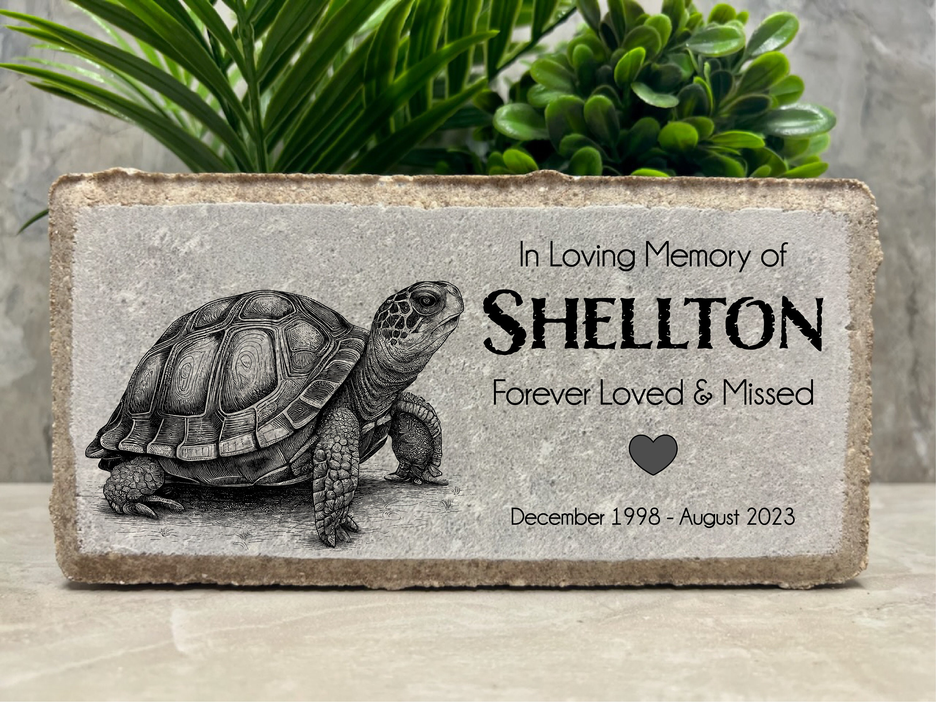 Personalized Turtle Memorial Stone: Pet Loss Sympathy Gift (4x8