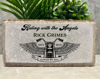 Personalized Motorcycle Memorial Stone: Sympathy Gift, Biker Loss