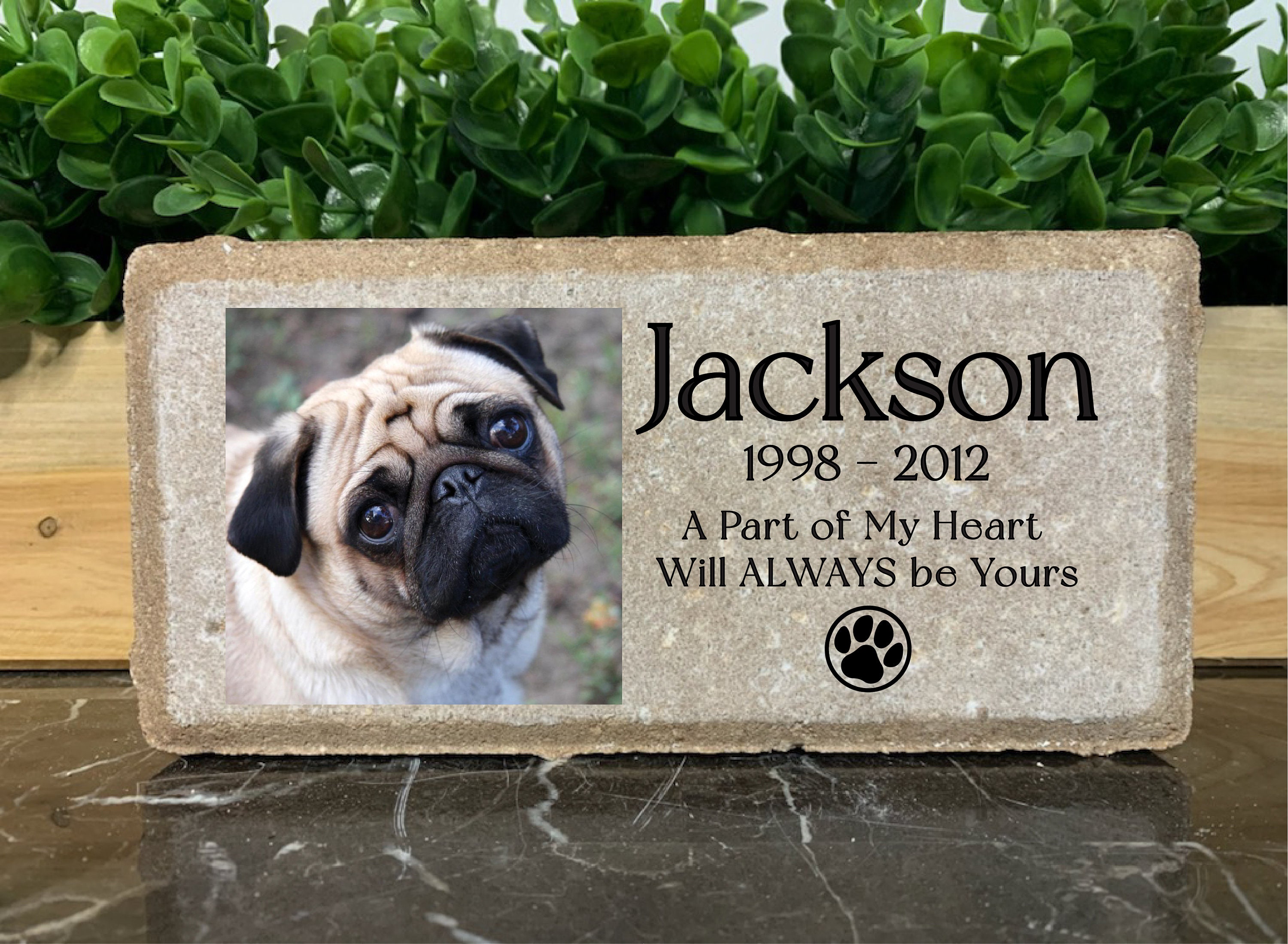 Personalized Dog Memorial Stone. Puppy. 8x4 Stone Brick. Etsy