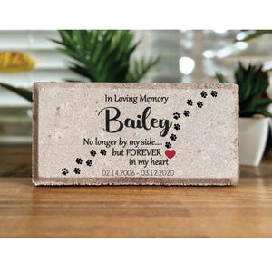 Memorial Stone. Dog Memorial. Paw Prints. 8x4 Personalized Dog Memorial Stone. Brick Burial Marker. Indoor/Outdoor. Pet Loss Sympathy Gift.