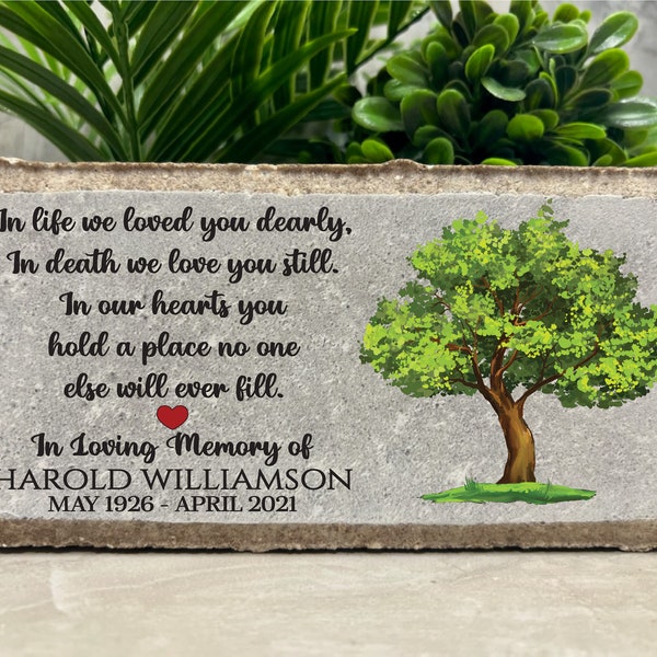 Piedra conmemorativa personalizada: regalo de condolencia por pérdida, adoquín de 4 x 8