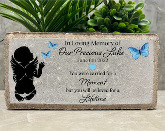 Personalized Baby Loss Memorial Stone: 4x8 Tumbled Paver, Sympathy Gift