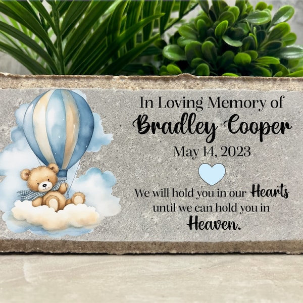 Baby Loss Memorial. Newborn. Miscarriage. Child. 8x4 PERSONALIZED Burial Marker. Tumbled Paver Stone. Brick. Indoor/Outdoor. Sympathy Gift.