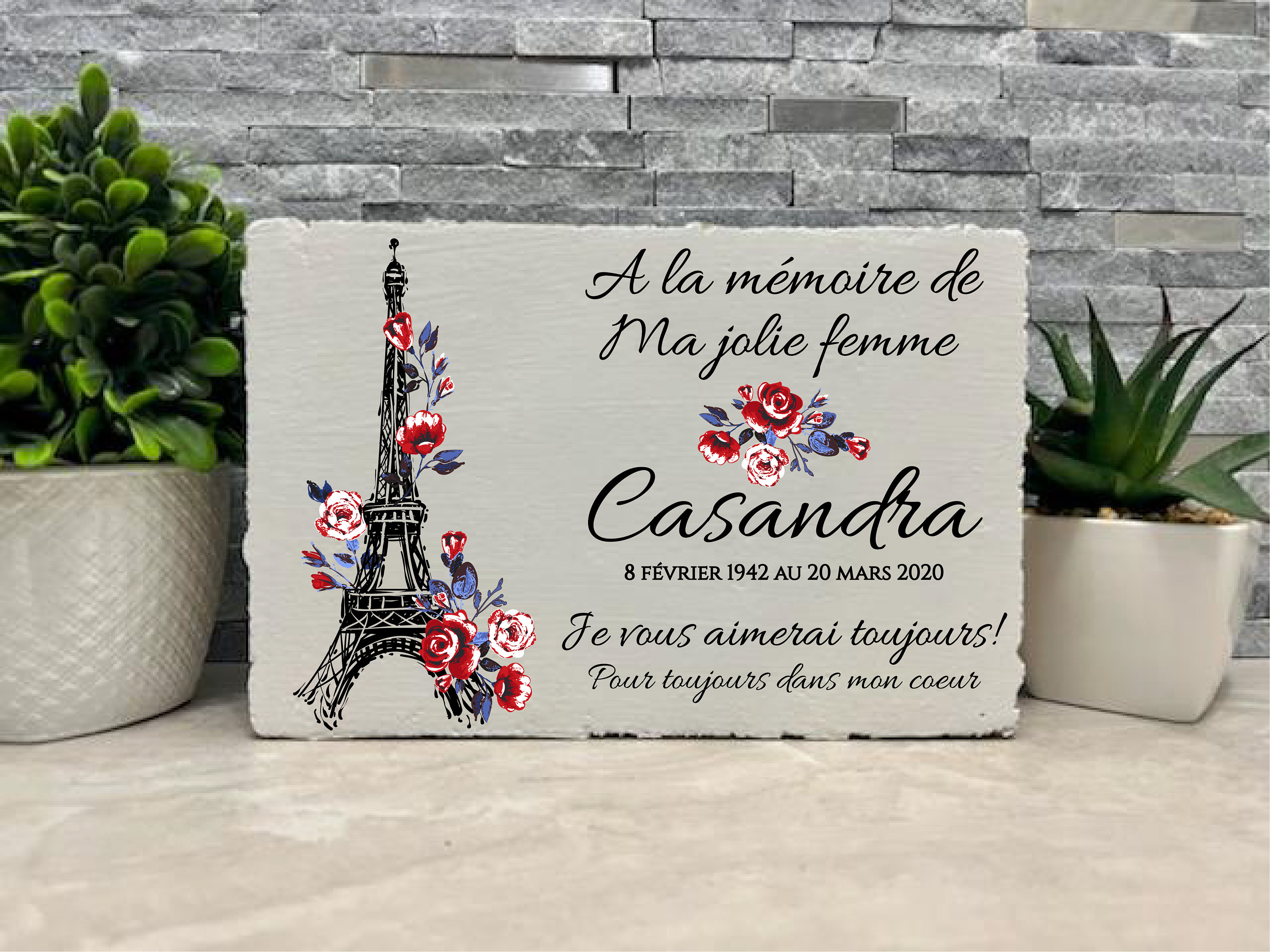 Memorial Stone. Family Loss. Mom. Dad. Grandma. Grandpa. Custom. 9x6