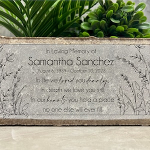 Personalized Memorial Stone: Concrete Burial Marker, Sympathy Gift