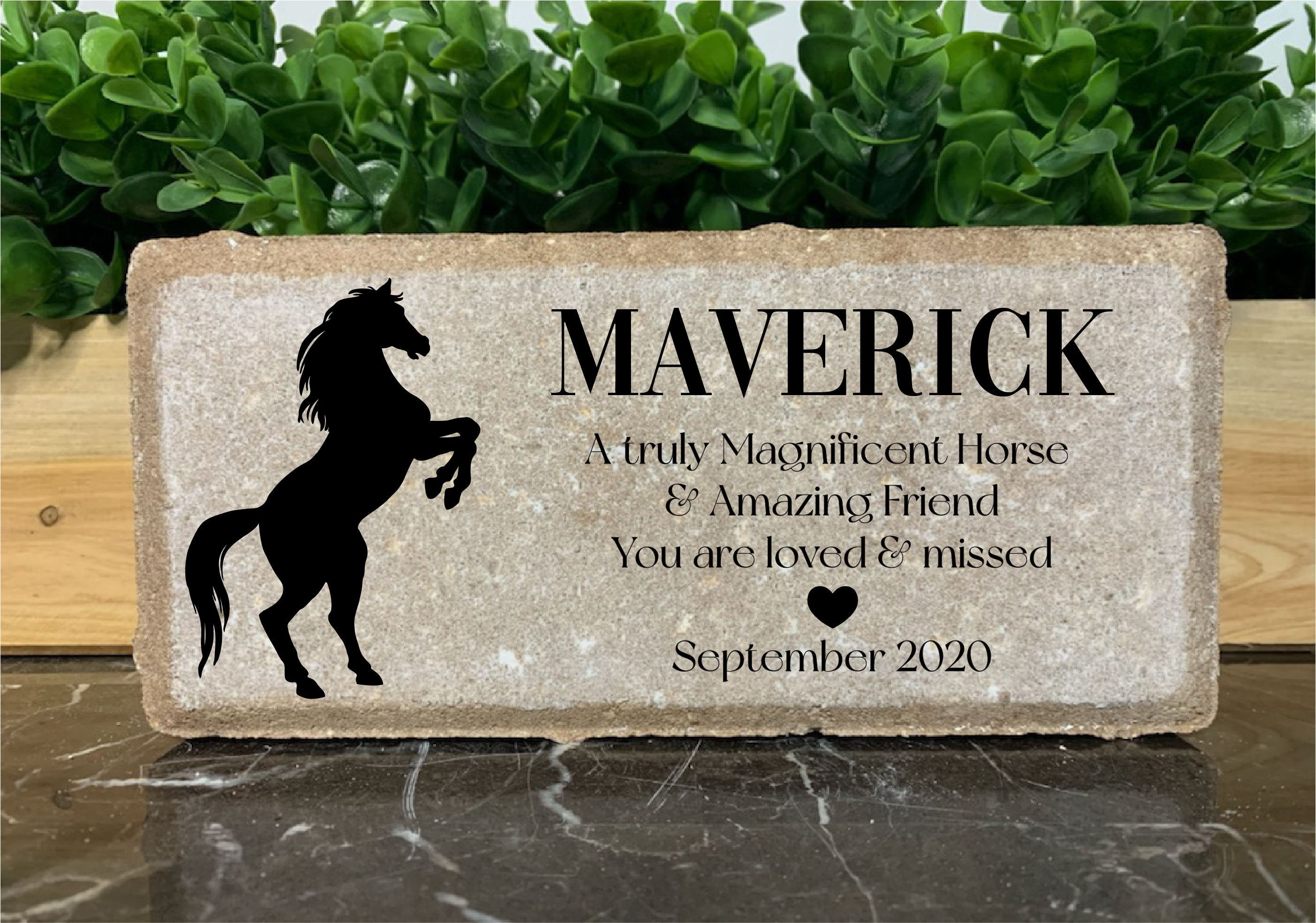 Personalized Horse Pony Memorial Stone. 8x4 Stone Brick. Etsy