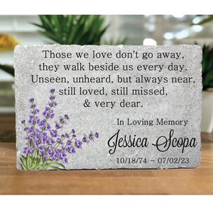 9x6 Memorial Stone. Lavenders Remembrance Indoor or Outdoor Stone. Lavender Memorials Stone Paver Gift. Sympathy Garden Stone