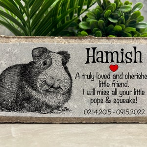 Guinea Pig Pet Memorial. Cavy. Personalized 8x4 Stone Brick.  Pet Loss. Tumbled Paver Stone. Custom. Burial Marker. Sympathy Gift. Mammal.