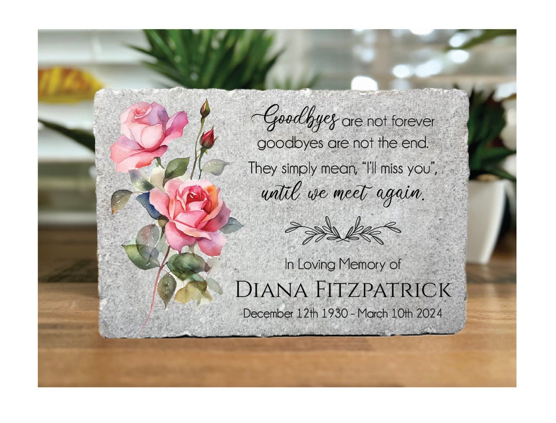Personalized Memorial Stone: Roses, Family Loss Remembrance Gift (9x6 ...