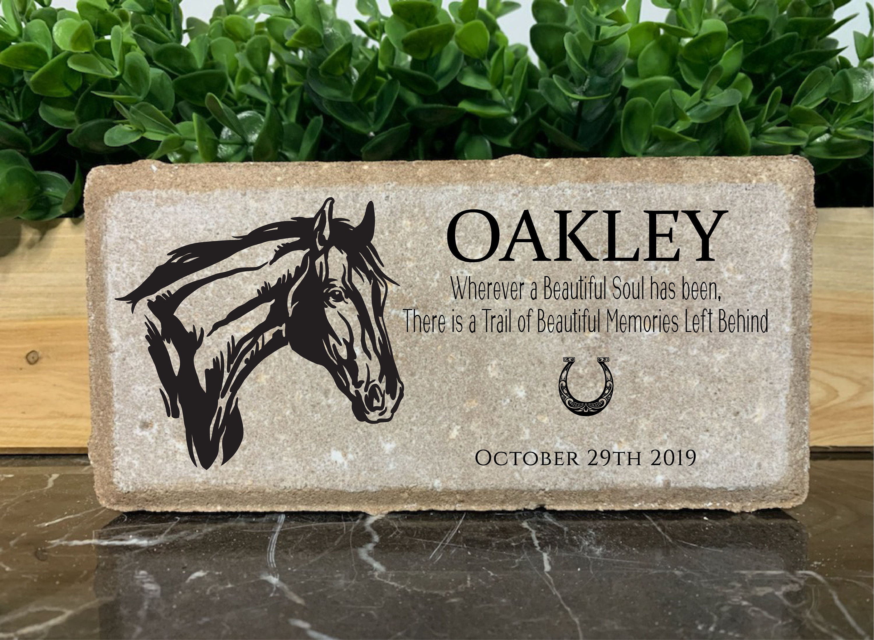 Personalized Horse Pony Memorial Stone. 8x4 Stone Brick. Etsy