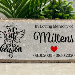 Personalized Cat Memorial Stone. 8x4 Stone Brick. Burial Marker. Indoor/Outdoor Cat Memorial. Custom Cat Sympathy Gift. Kitten, Brick