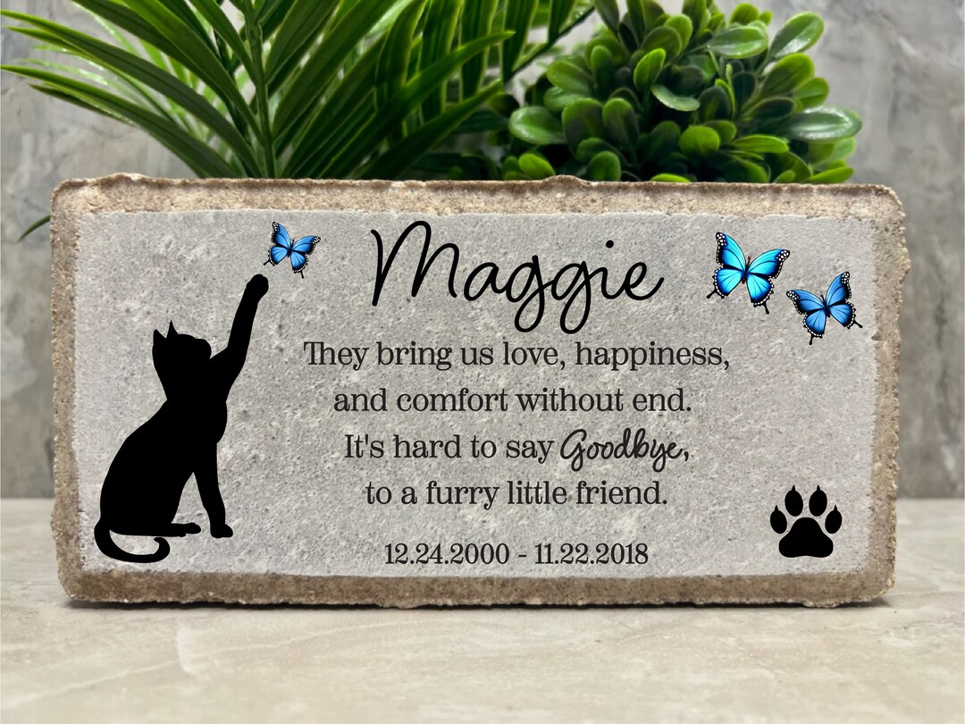 Personalized Cat Memorial Stone: Indoor/outdoor Pet Loss Gift - Etsy