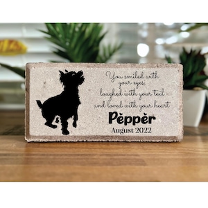 Memorial Stone. Dog Memorial. Yorkie. 8x4 Personalized Dog Memorial Stone. Brick Burial Marker. Indoor/Outdoor Pet Loss. Sympathy Gift.
