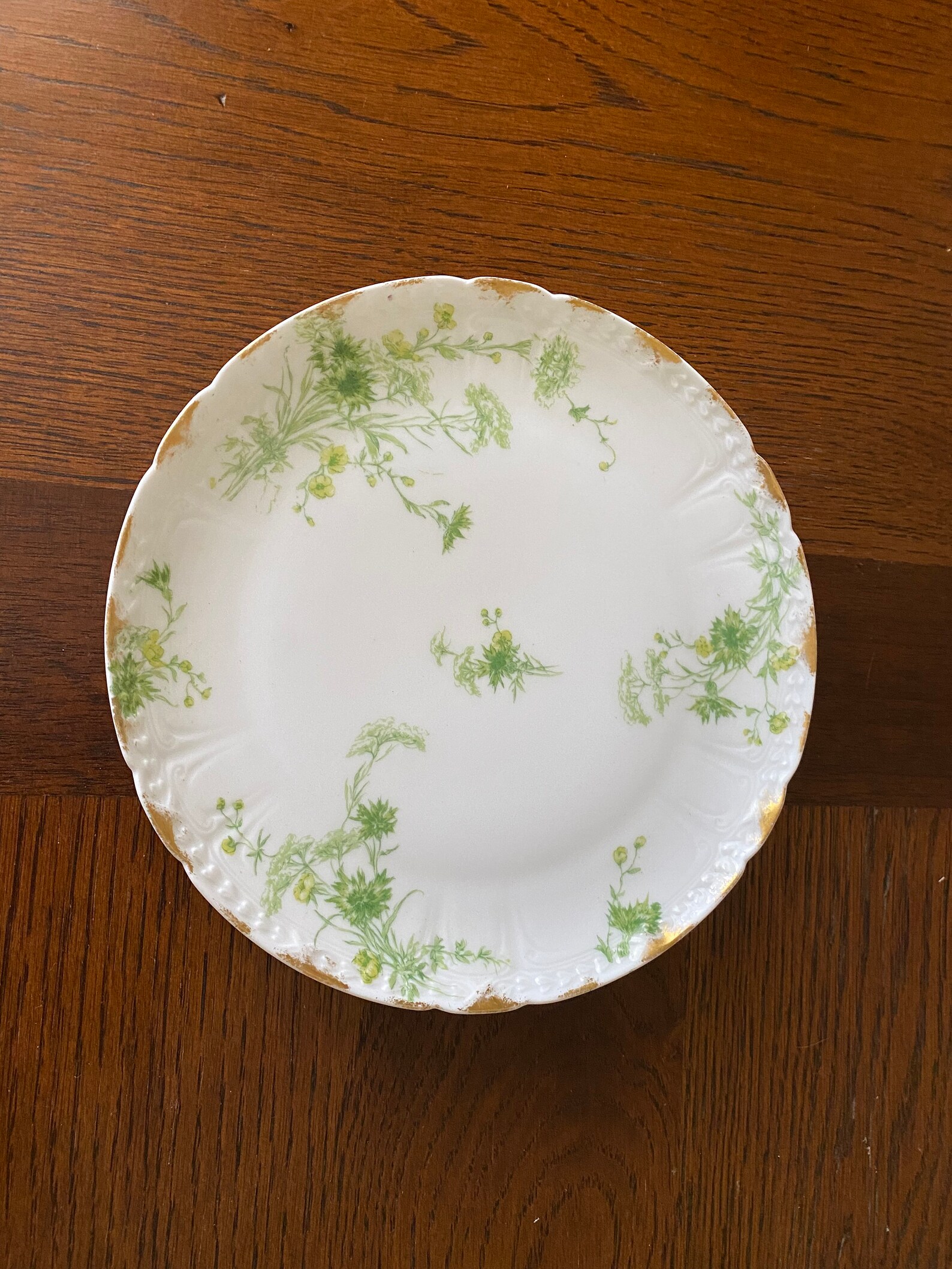 Vintage GDA France GDA Limoges salad plate green floral gold Etsy