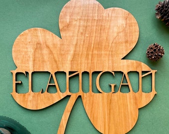 Shamrock Name Sign, Irish Sign, Bar Sign, Man Cave Decor, Irish Gift