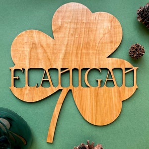 Signo de nombre de trébol, signo irlandés, signo de bar, decoración de la cueva del hombre, regalo irlandés