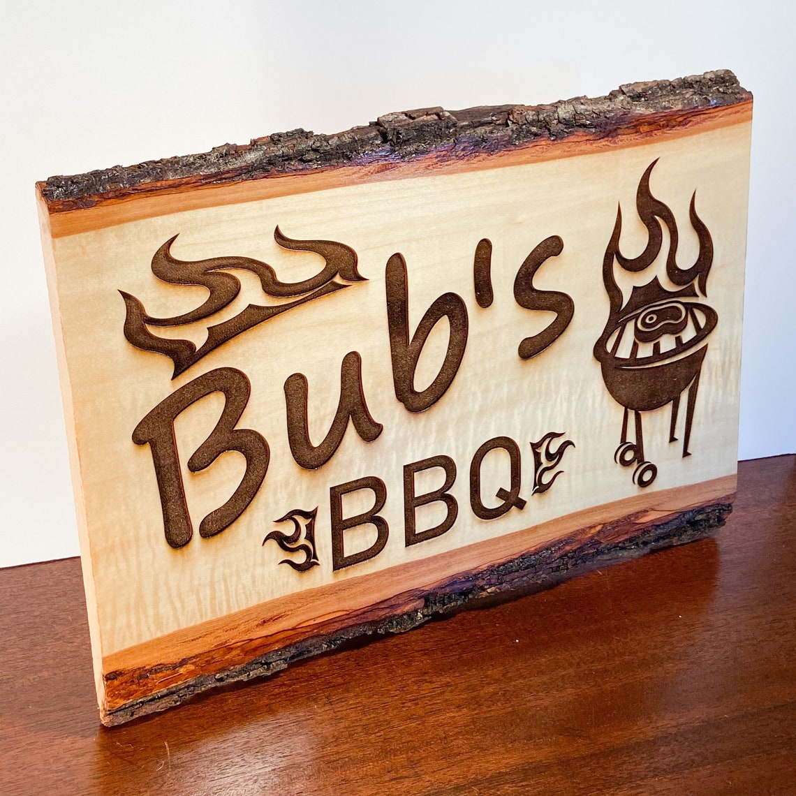 Personalized Live Edge BBQ Sign BBQ Sign BBQ Gift Bbq Etsy