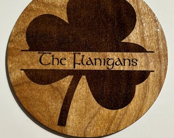 Posavasos con nombre de trébol, posavasos con forma de trébol, pub irlandés, regalo de Irlanda