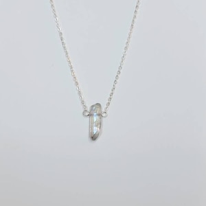 Angel Aura Quartz Point Necklace Sterling Silver Plated Chain
