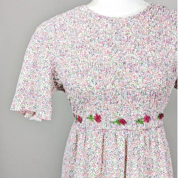 Vintage J.G. Hook Ditsy Pink Floral Short Sleeve … - image 2