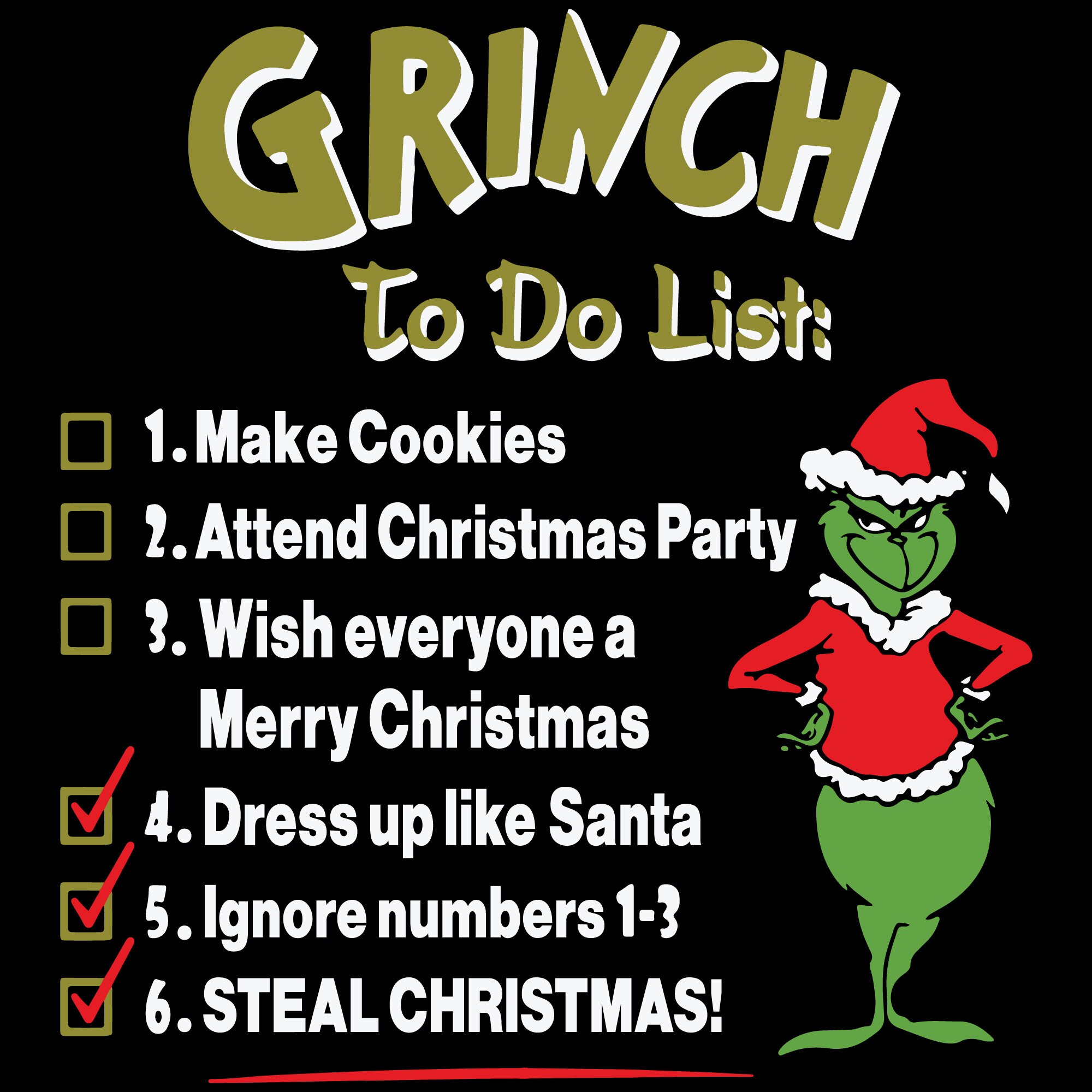 Grinch To Do List Svg Christmas Svg Grinch Svg Grinch Etsy