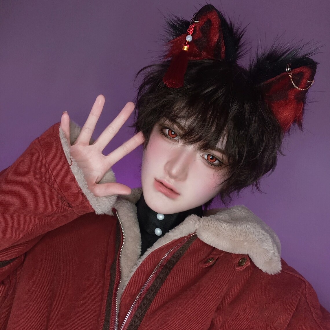 Cosplay Red Cat Ears Lolita Cat Ears Headband Kitten Cosplay Etsy