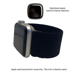 Custom Fit Black Elastic Watch Band for Garmin Watch Models