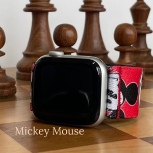Custom Fit Mickey Mouse Elastic Watch Band for Amazfit, Apple, Fitbit, Fossil, Gabb, Gizmo, Garmin, Samsung, SyncUp Kids, or Withings Watch