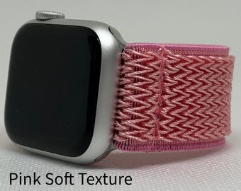 Pink Textured Elastic Watch Band for Any Smart Watch - Choose your brand