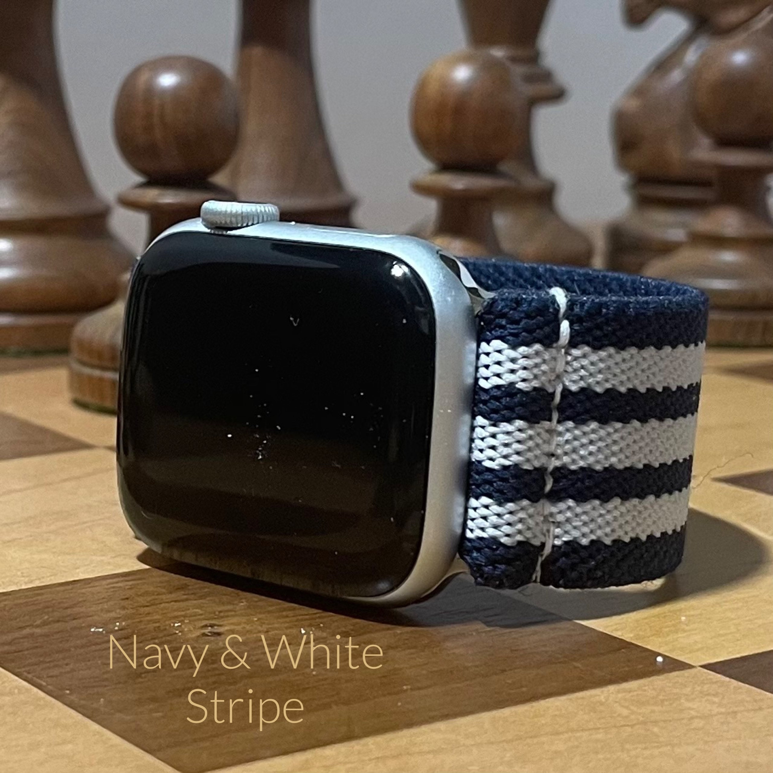 Navy & White Striped Elastic Watch Band for All - Etsy