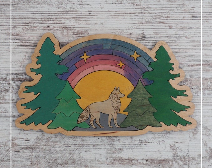 Wolf Inlay Patterns Wolf SVG File, Woodland Tree Decor, Laser Ready Files, Forest Wolf ...