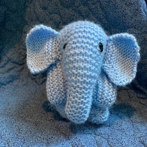 handknit stuffed elephant