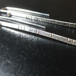 So Long !  Long Contemporary Silver Earrings, Minimalist earrings, Long Slim Geometric earrings, Everyday Earrings,  Artisan Silver Earrings