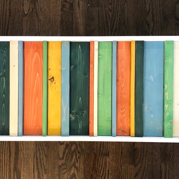 Wood Wall Art "Honey Ladder" | 3D Modern Color Stripes