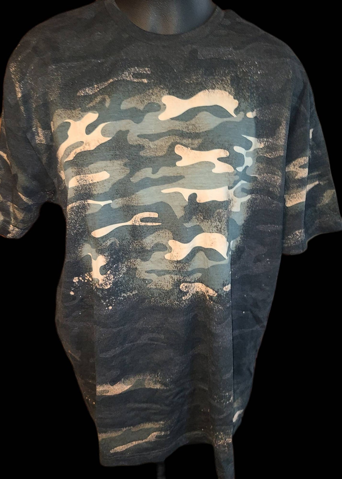 Storm camo bleached T shirt bleached green camo tee blank Etsy