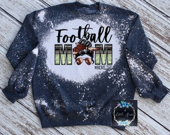 Football mom bleached crewneck sweater - momlife sweatshirt - football- sports