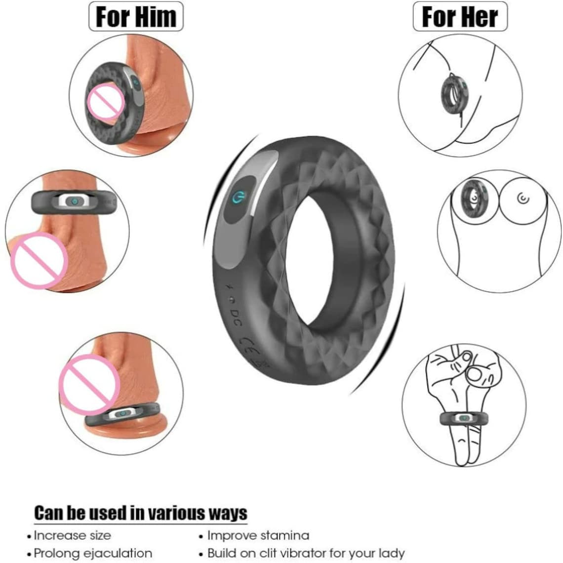 Vibrating ring for men. 10 Vibration Modes Vaginal Massager. Etsy