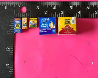 Dollhouse 1:12 Miniature Cat Food and Litter Boxes Choice