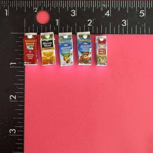 Dollhouse 1:12 Miniature Milk and OJ Cartons Choice
