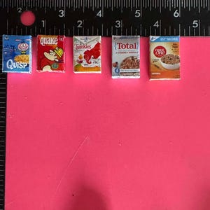 Dollhouse 1:12 Miniature Cereal Boxes Choice One Each