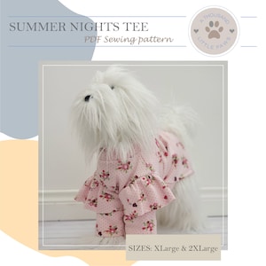 Dog T-shirt Digital Sewing Pattern and Tutorial - Dog Tee digital Pattern for Small Dogs - Patterns for Dog Clothes -Pet Clothes Tutorials