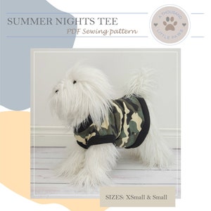 Dog Clothing Tee Sewing Pattern - Dog Digital Files - Dog T Shirt - Cute Dog Clothes - Pet Top - Dog Fashion - How to sew pet clothes