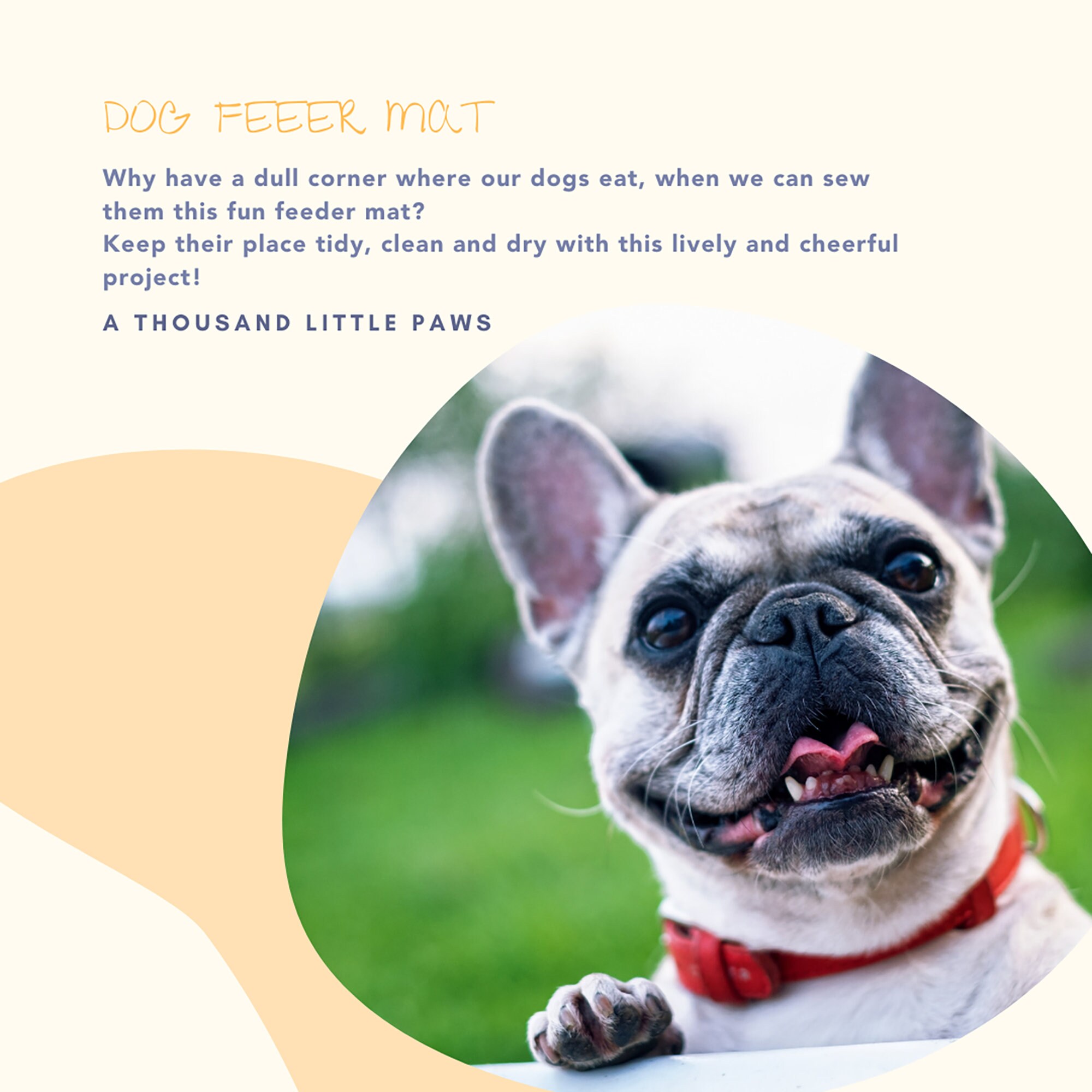 Pet Food Mat PDF Placemat Pattern pet Feeding Mat Pet Etsy