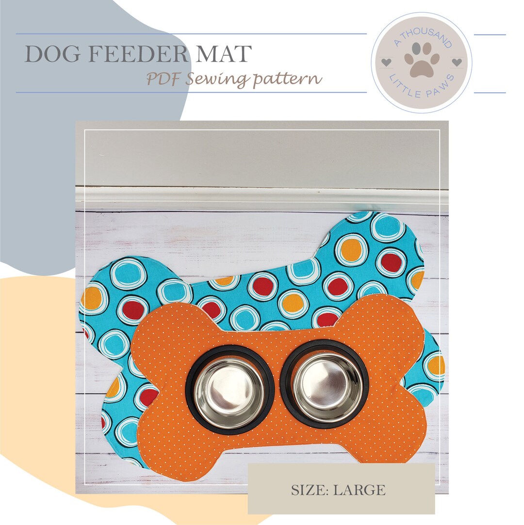 Pet Food Mat PDF Placemat Pattern pet Feeding Mat Pet Sewing Tutorial