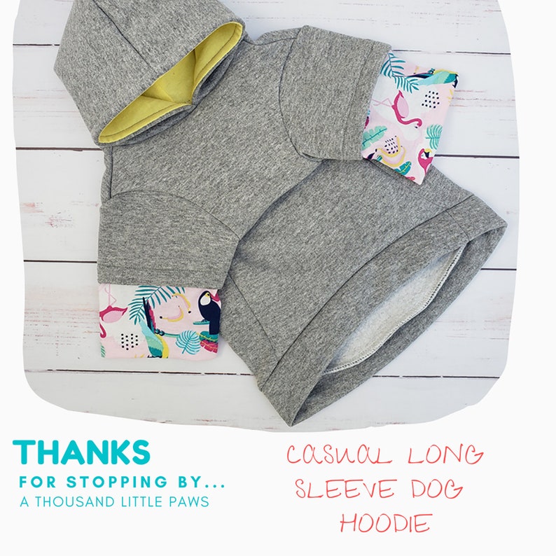 Dog Hoodie Sewing Pattern and Tutorial Dog Hoodie Pattern Long Sleeve