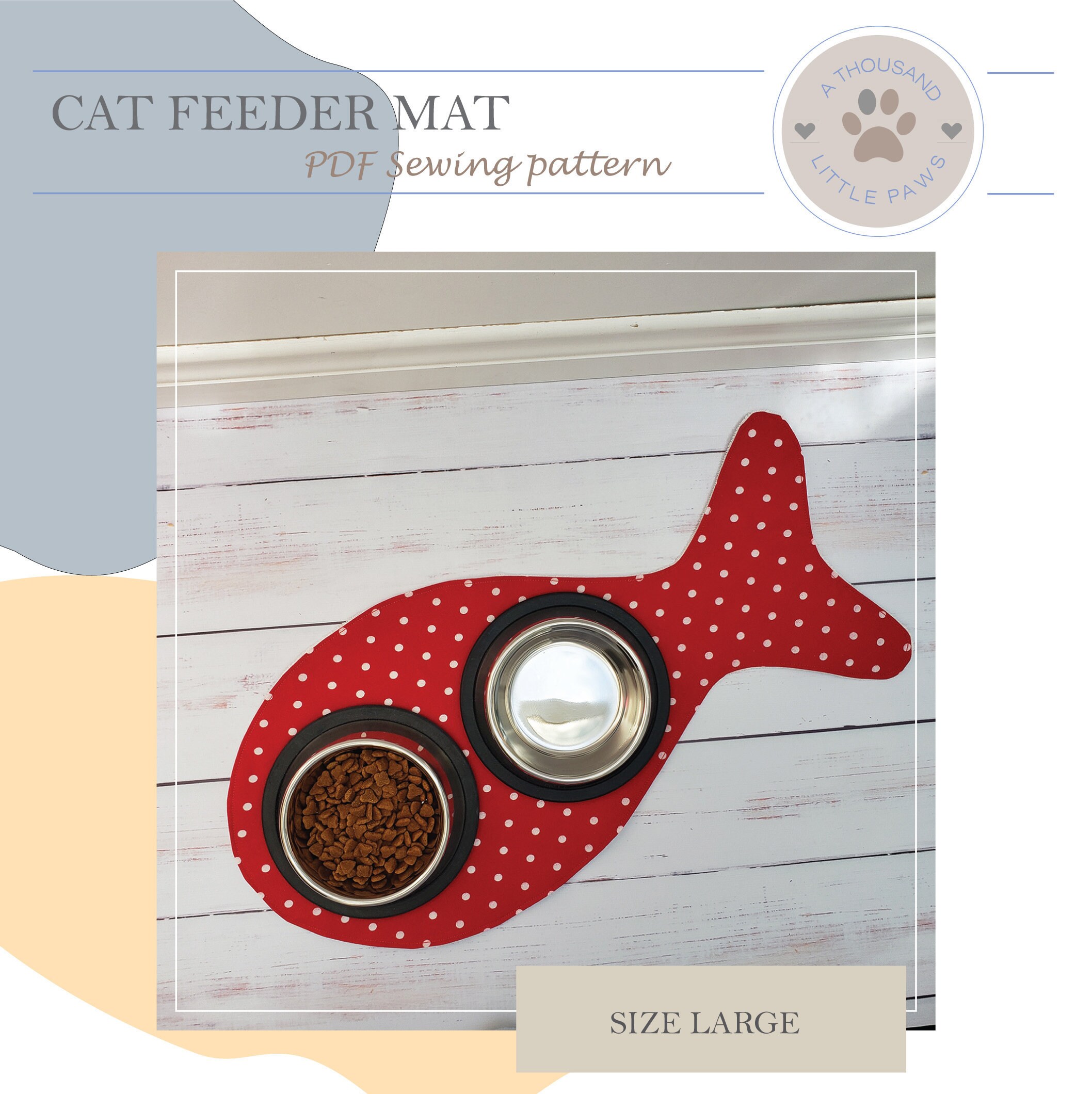 Pet Food Bowl Pet Food Bowl PDF Sewing Pattern Pet Bowl Etsy