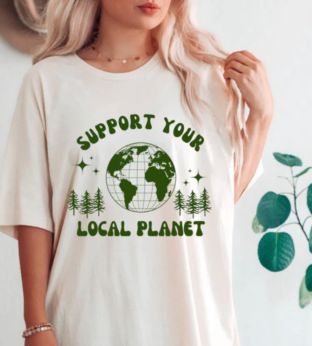 Support Your Local Planet Gold Foil Graphic Tee