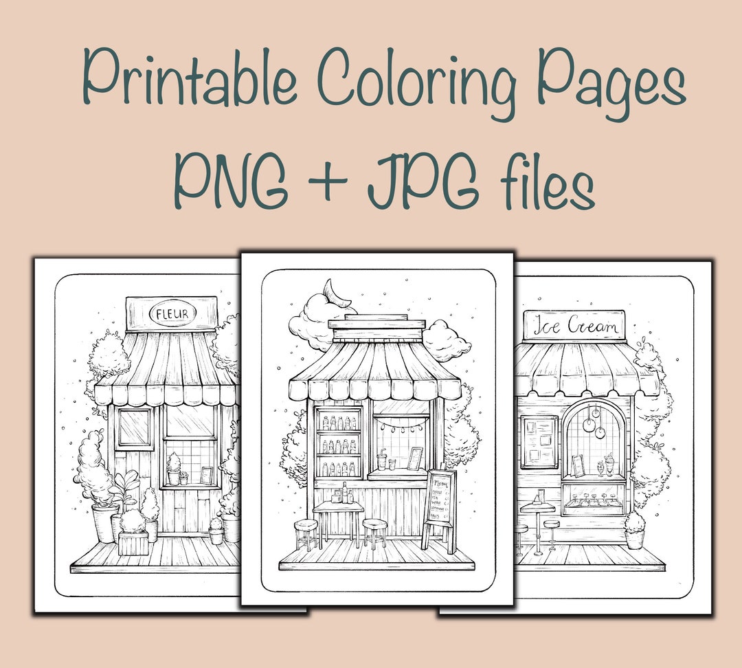 Mini Booth Storefronts Coloring Pages, Snack Booth, Flower Booth, Ice ...
