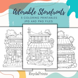 Adorabili vetrine da colorare stampabili, formato lettera, Png Jpg, Procreare, di ReydaPrints